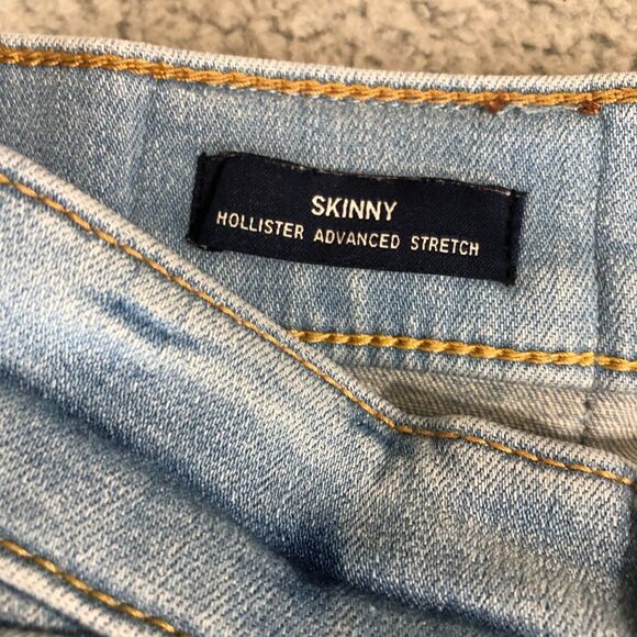 Hollister Jeans Men 30x30 Blue Skinny Leg Distressed Stretch Preppy Normcore - Picture 4 of 10